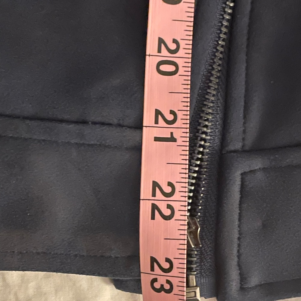 S Suede Faux LiverPool Biker Moto Jacket Coat Navy Blue/Silver Accents NWT New! - Picture 5 of 9